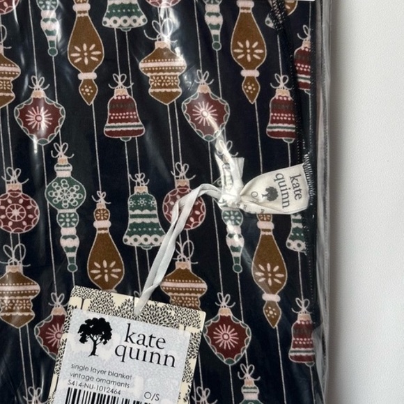 kate quinn Other - 44”x44” NWT Kate Quinn Organic Cotton Swaddle Blanket Vintage Ornaments holiday